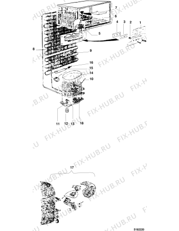 Взрыв-схема холодильника Whirlpool FR2500DPFRANGER (F016755) - Схема узла
