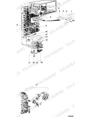 Взрыв-схема холодильника Whirlpool 7425DPCURTISS (F015480) - Схема узла