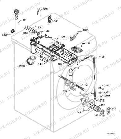 Взрыв-схема стиральной машины Rex Electrolux RWN148540W - Схема узла Hydraulic System 272