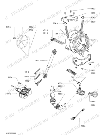 Схема №1 SPA1040 с изображением Обшивка для стиралки Whirlpool 481010678827