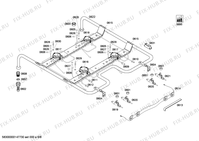 Взрыв-схема плиты (духовки) Bosch HGV725120N - Схема узла 06