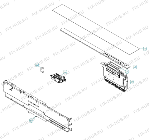 Взрыв-схема посудомоечной машины Gorenje Kitchen Aid KDFX 7017 IT   -Titan FI Soft UK cable (340682, DW70.4) - Схема узла 06