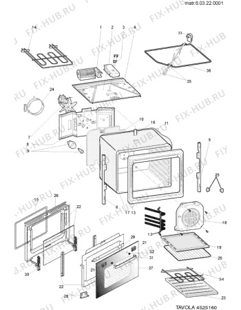 Взрыв-схема плиты (духовки) Ariston CP649MT1 (F041806) - Схема узла