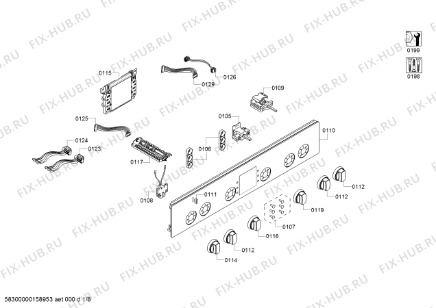 Схема №3 HGV85D220F с изображением Ручка выбора температуры для плиты (духовки) Bosch 00619466