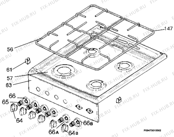 Взрыв-схема плиты (духовки) Electrolux EKM5030 - Схема узла Section 4