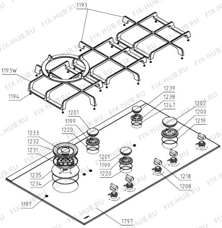 Схема №1 GK795ONYA1E/P2 (272577) с изображением Кнопка (ручка регулировки) для электропечи Gorenje 433971