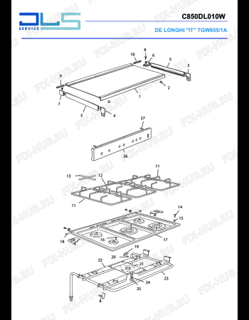 Схема №1 MGB 855 с изображением Провод для плиты (духовки) DELONGHI 103301