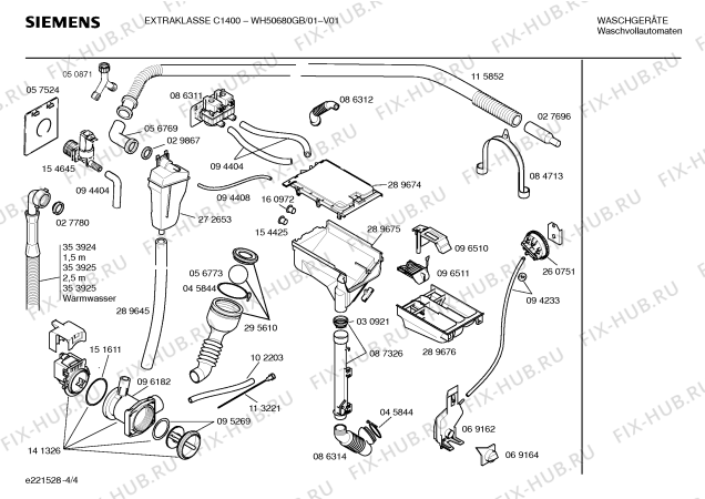 Взрыв-схема стиральной машины Siemens WH50680GB EXTRAKLASSE C 1400 - Схема узла 04