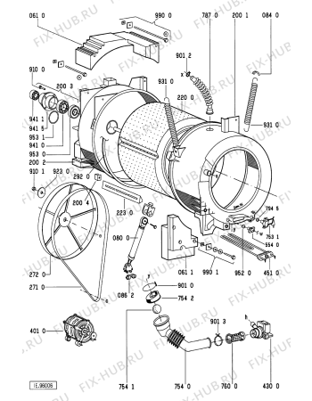 Взрыв-схема стиральной машины Whirlpool AWM 231 - Схема узла