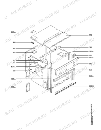 Схема №1 E8300-D с изображением Обшивка для плиты (духовки) Aeg 8996619260384