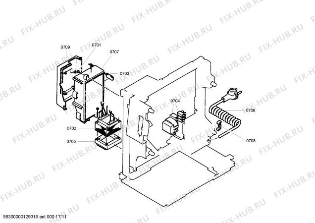 Схема №3 CM210130 Gaggenau с изображением Планка для электрокофеварки Bosch 00670410