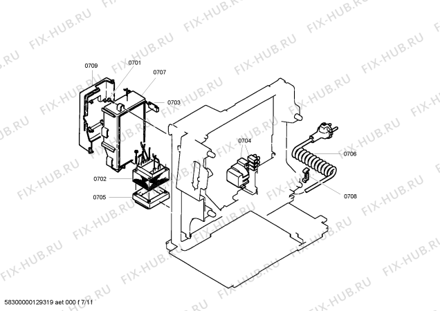 Схема №3 CM210710 Gaggenau с изображением Уголок для электрокофемашины Bosch 00611429