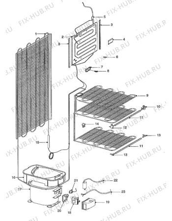 Взрыв-схема стиральной машины Frigidaire FR2911C - Схема узла Cooling system 017