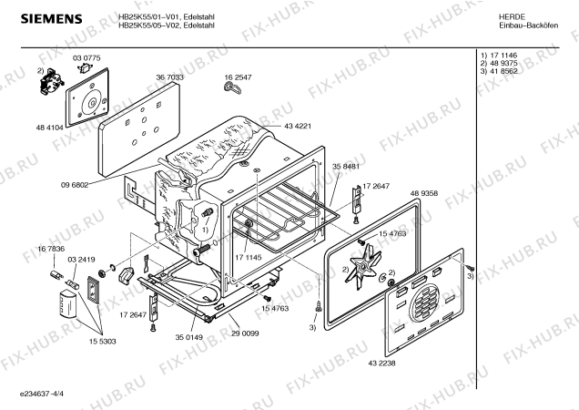 Схема №2 HB25K55 с изображением Панель управления для духового шкафа Siemens 00359119