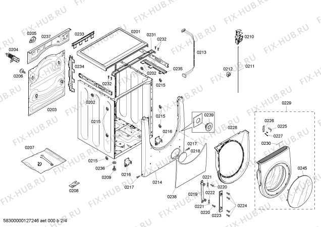 Взрыв-схема стиральной машины Bosch WFMC8401UC Nexxt 800 Series - Схема узла 02