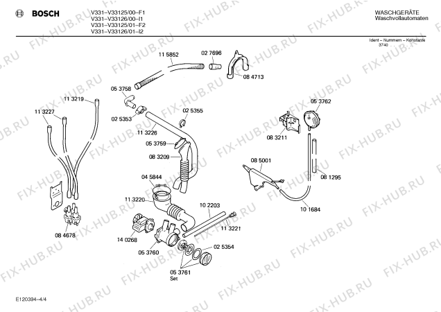 Взрыв-схема стиральной машины Bosch V33126 V331 - Схема узла 04