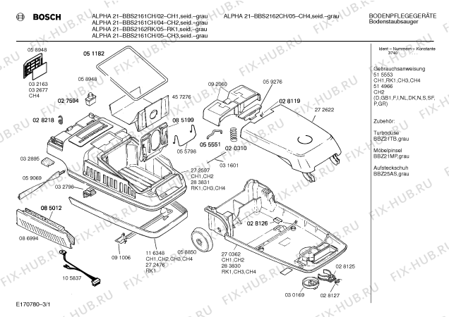 Схема №2 BBS2162RK ALPHA 21 с изображением Нижняя часть корпуса для пылесоса Bosch 00283830