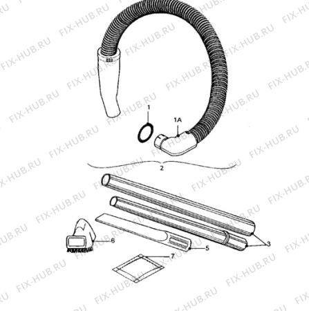 Взрыв-схема пылесоса Electrolux Z1420 - Схема узла Hose