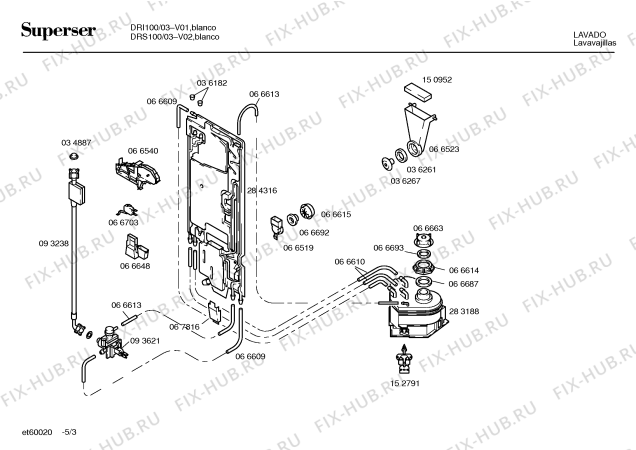 Схема №2 DRI100 с изображением Крышка для моечной машины Bosch 00284318