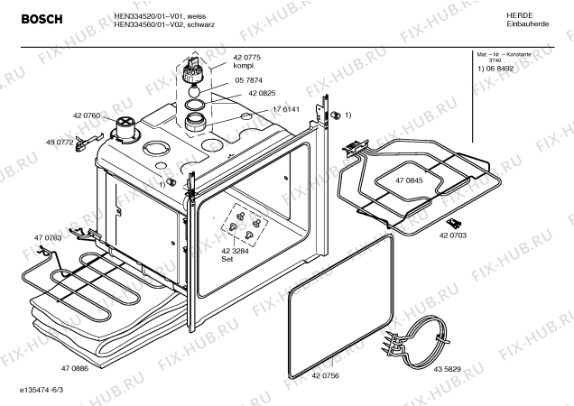 Взрыв-схема плиты (духовки) Bosch HEN334520 - Схема узла 03