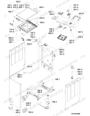 Схема №1 EV 7120 с изображением Микромодуль для стиральной машины Whirlpool 481010630904