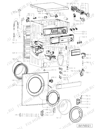 Схема №1 AWV 465/M с изображением Обшивка для стиралки Whirlpool 481245213827