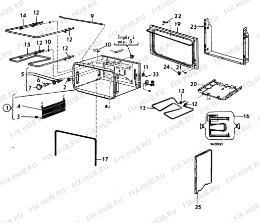 Взрыв-схема посудомоечной машины Electrolux CF260 - Схема узла H10 Main Oven Cavity (large)