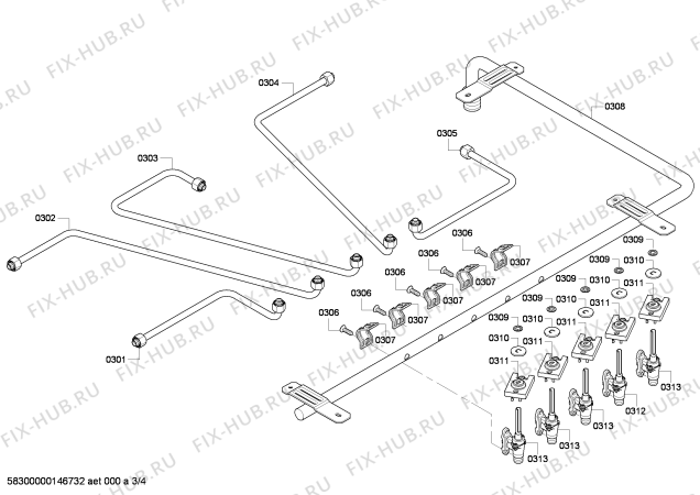 Схема №2 NGM3654UC с изображением Варочная панель для духового шкафа Bosch 00685127