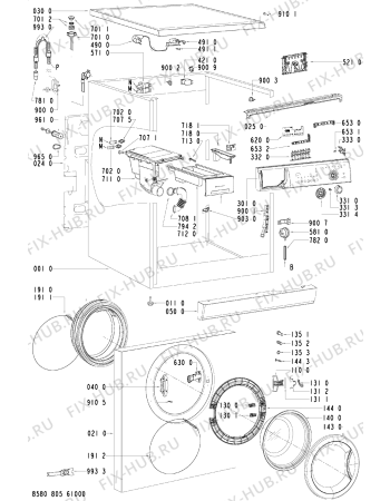 Схема №1 AWP 1200 с изображением Обшивка для стиралки Whirlpool 481245310588