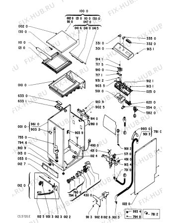 Схема №1 WAT 4450/WS с изображением Кнопка, ручка переключения Whirlpool 481941258582