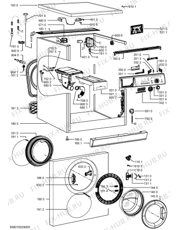 Схема №1 FL 1269 с изображением Блок управления для стиралки Whirlpool 481010442716