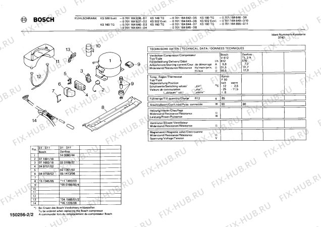 Взрыв-схема холодильника Bosch 0701164644 KS160TG - Схема узла 02