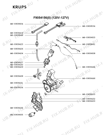 Взрыв-схема кофеварки (кофемашины) Krups F9054156(0) - Схема узла AP001876.6P3