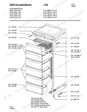 Взрыв-схема холодильника Aeg ARC2230-4 GS - Схема узла Housing 001