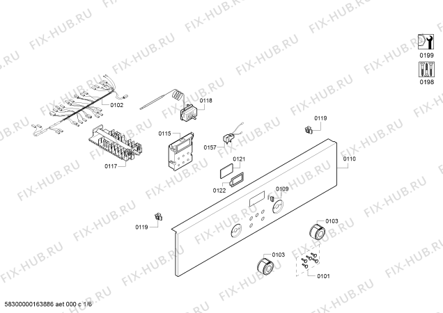 Схема №3 FRMA702 с изображением Панель управления для плиты (духовки) Bosch 00749484