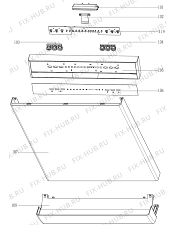 Схема №1 GS62215W (730012) с изображением Сенсорная панель для посудомоечной машины Gorenje 386846