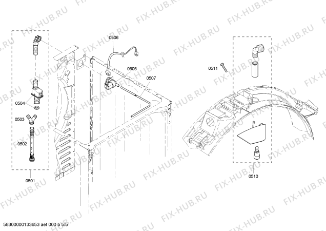 Взрыв-схема сушильной машины Bosch WTMC553SUC Nexxt 500 plus Series - Схема узла 05