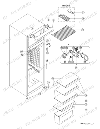 Схема №2 DPA 26/3 AL с изображением Дверь для холодильной камеры Whirlpool 482000019483