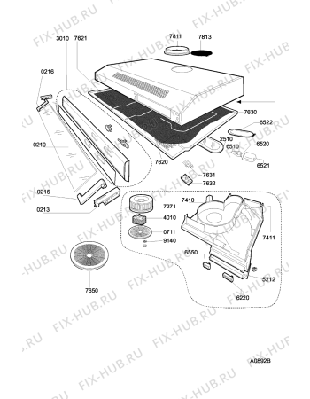 Схема №1 DF 1362 WS с изображением Обшивка для вытяжки Whirlpool 481231048177