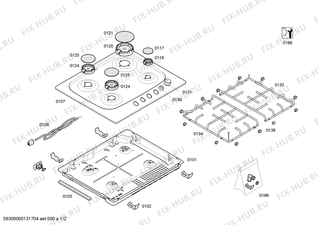 Схема №2 PCD652DEU с изображением Варочная панель для духового шкафа Bosch 00680806