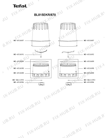 Схема №1 BL813DKR/870 с изображением Сосуд для электроблендера Tefal MS-651687
