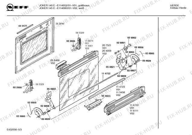 Схема №2 E1142G2 JOKER 140 D CLOU с изображением Переключатель для духового шкафа Bosch 00152451