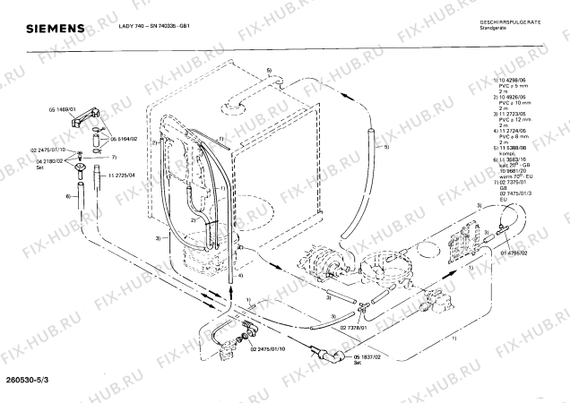 Взрыв-схема посудомоечной машины Siemens SN740335 - Схема узла 03