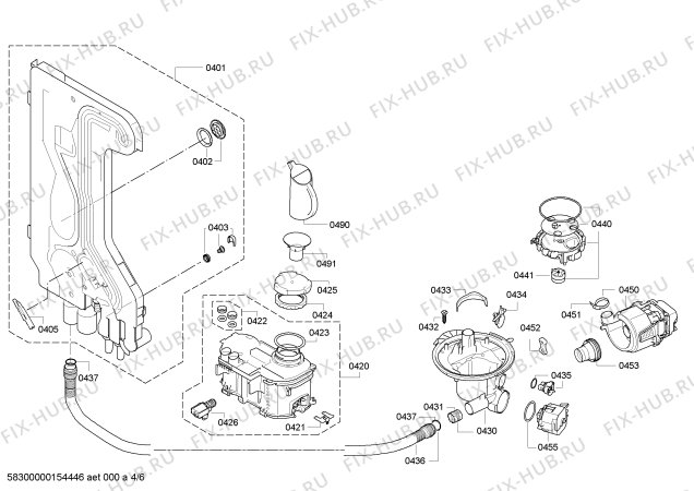 Взрыв-схема посудомоечной машины Bosch SMV50E70EU - Схема узла 04