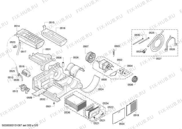 Взрыв-схема сушильной машины Bosch WTE86384NL - Схема узла 05