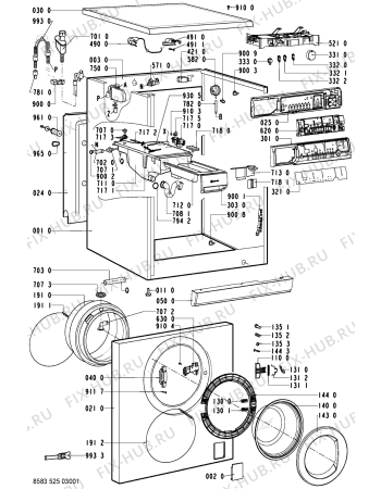 Схема №1 WAK 1400 öKO PLUS-D с изображением Обшивка для стиральной машины Whirlpool 481245212744