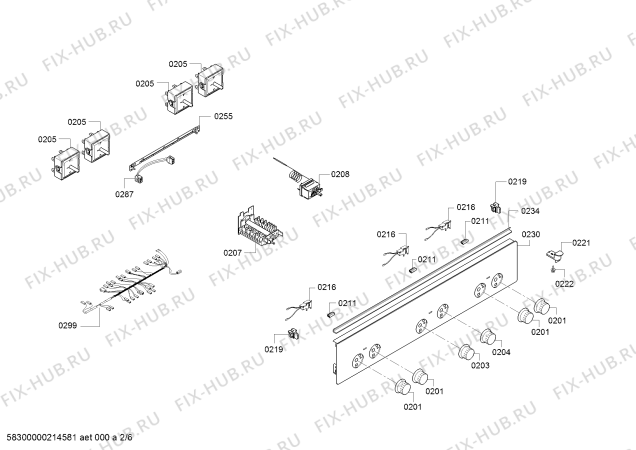 Взрыв-схема плиты (духовки) Bosch HQA054020W - Схема узла 02