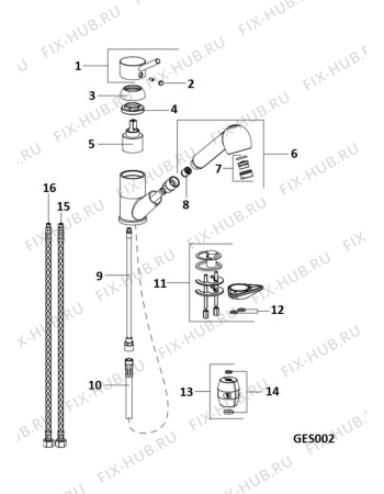 Схема №1 MN1TSPWHHA (F076789) с изображением Вноска для смесителя Indesit C00289788