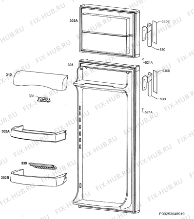 Взрыв-схема холодильника Aeg Electrolux S72700DSX0 - Схема узла Door 003