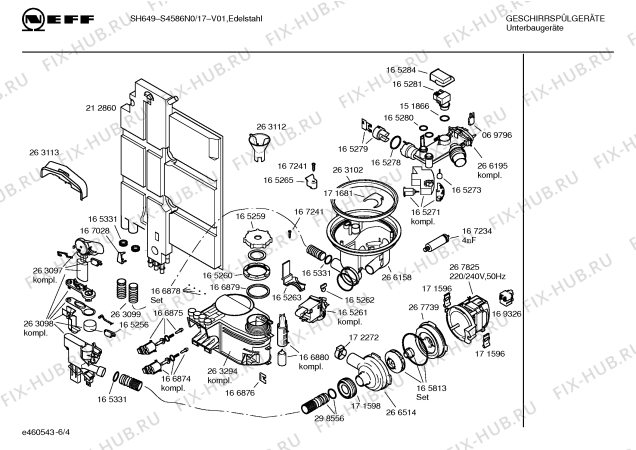 Схема №3 S4586N0 SH649 с изображением Передняя панель для посудомойки Bosch 00358498